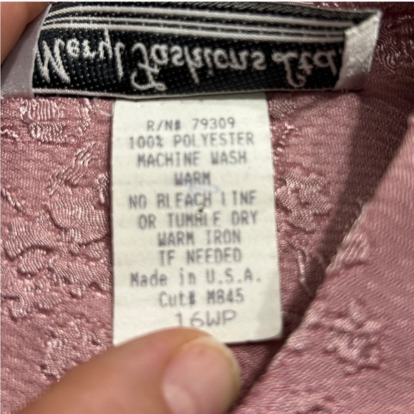 MERYL FASHIONS Ltd Pink Textured  Vintage Dress Suit 16WP. NWOT - Picture 6 of 8